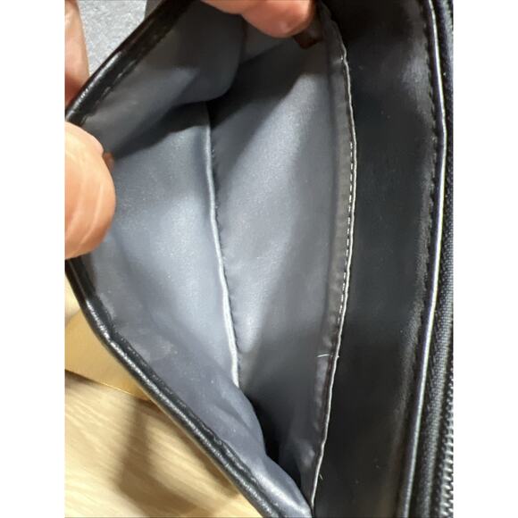 Coach Park Medium Black Leather Wristlet Wallet Card Holder 2 Compartment - Picture 8 of 13